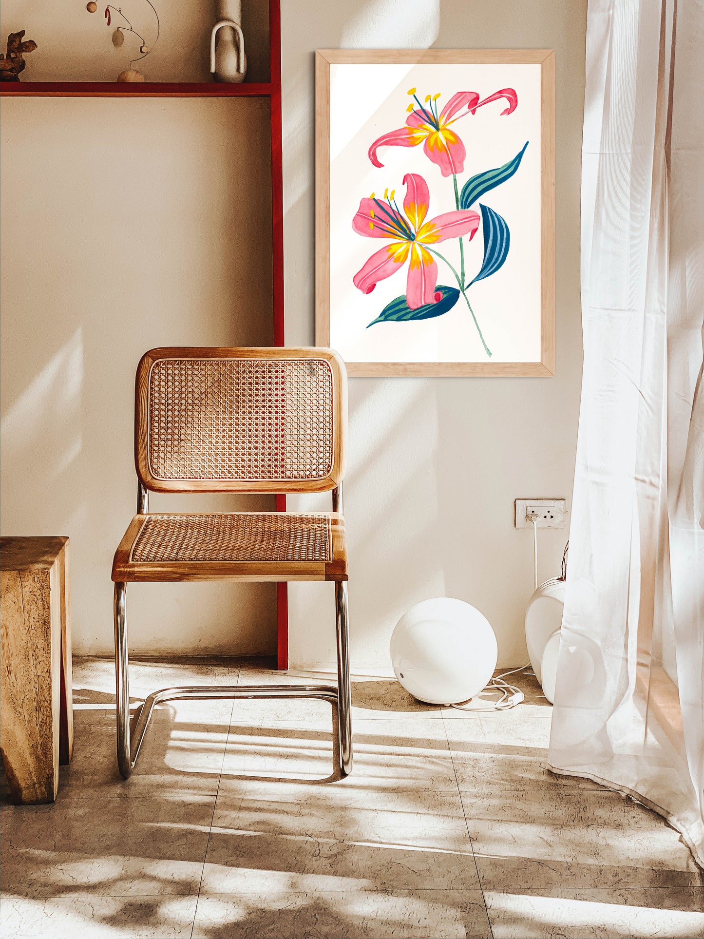 Pink Day Lilies in Gouache